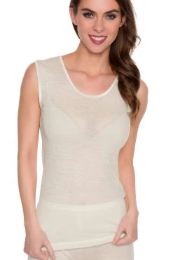 Sangora: SCHURWOLLE/MODAL Shirt Ohne Arm