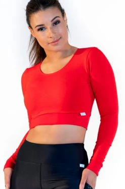 Calao: Fitness Crop Top - Red