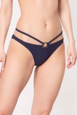 Watercult: Solid Crush Strapped High-Low Bikini-Slip