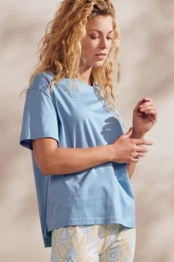 ESSENZA: Loungewear 2023 Colette Uni Top Shorts Sleeve Marine